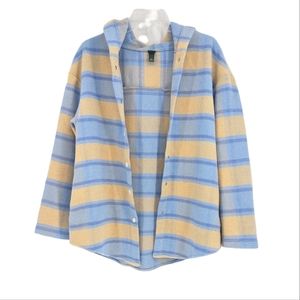 3/$20 Wild Fable Blue Plaid Wool Blend Shacket Jacket Coat Size Small